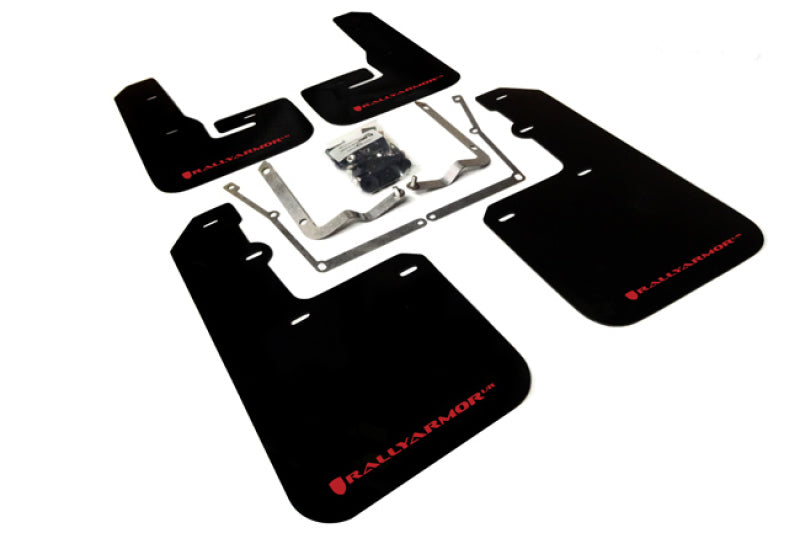 Rally Armor 15-18 VW Jetta Black UR Mud Flap w/ Red Logo MF42-UR-BLK/RD