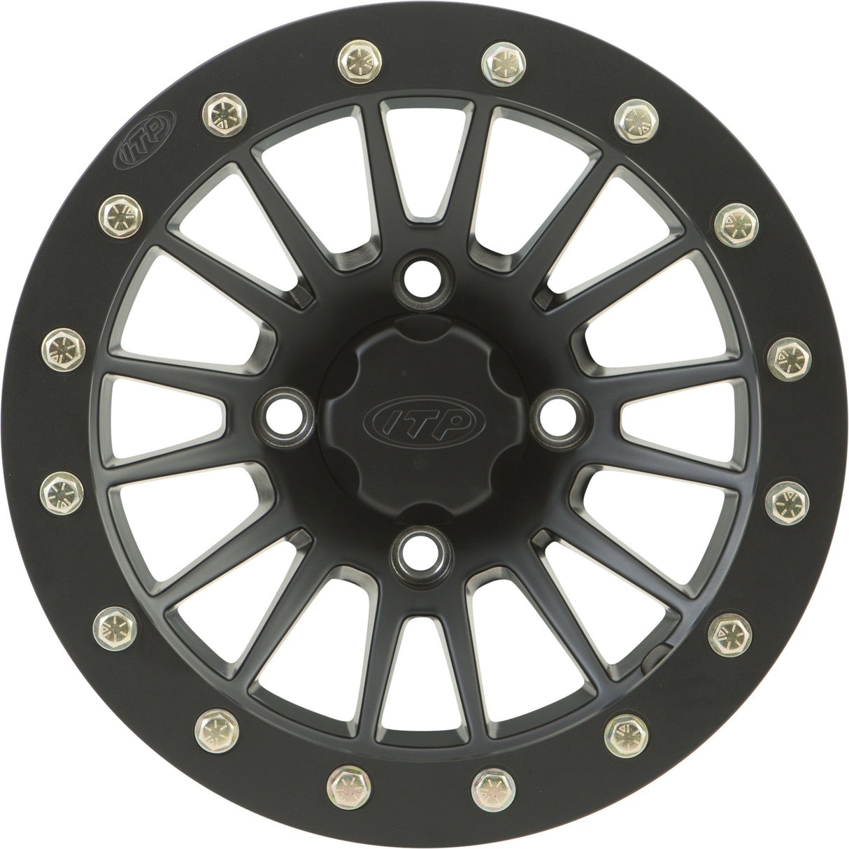 ITP Sd Bead Lock 12x7 4/110 5+2 M.Blk - Black Ring 1228545536B