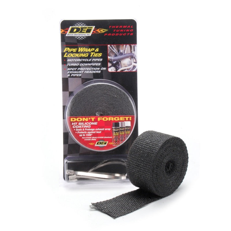 DEI Exhaust Wrap Kit - Pipe Wrap and Locking Tie - Black 10119