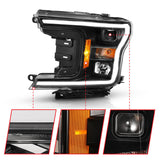 ANZO 2018-2019 Ford F-150 Projector Plank Style H.L. Black Amber (Without Switchback) 111467