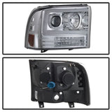 Spyder 99-04 Ford F-250 Super Duty Light Bar Projector Headlights - Chrome (PRO-YD-FF25099V2-LB-C) 5084675
