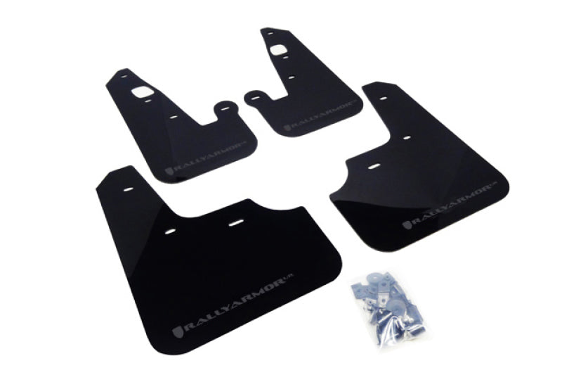 Rally Armor 07-17 Mitsubishi Lancer Black UR Mud Flap w/ Grey Logo MF8-UR-BLK/GRY