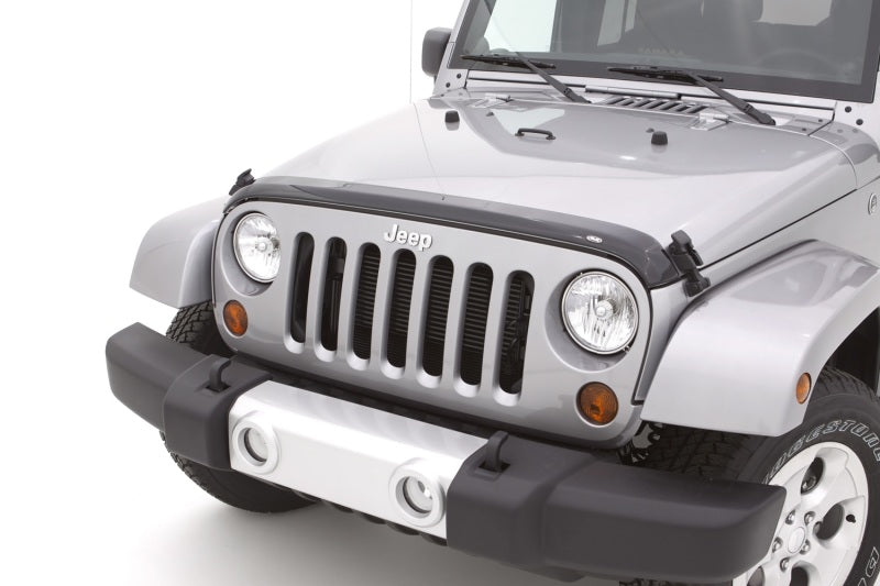 AVS 07-18 Jeep Wrangler Unlimited Aeroskin Low Profile Acrylic Hood Shield - Smoke 322060