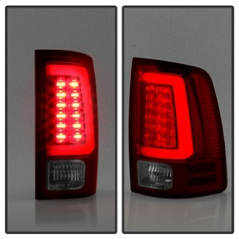 Spyder 09-16 Dodge Ram 1500 Light Bar LED Tail Lights - Red Clear ALT-YD-DRAM09V2-LED-RC 5084040