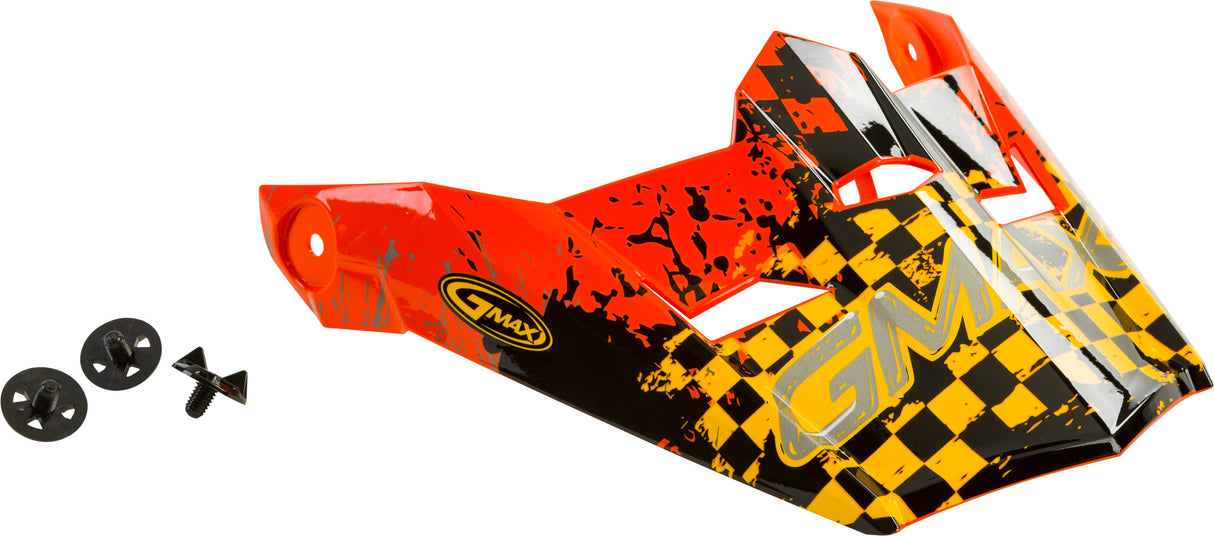 GMAX Visor W/Screws Anim8 Mx-46y Anim8 Orange/Yel/Silver Ys-Yl G046917