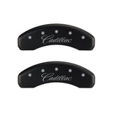 MGP 4 Caliper Covers Engraved Front & Rear Cursive/Cadillac Red finish silver ch 35015SCADRD