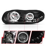 ANZO 1998-2002 Chevrolet Camaro Projector Headlights w/ Halo Black 121160