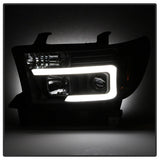 Spyder 08-13 Toyota Sequoia Projector Headlights - Light Bar DRL - Black PRO-YD-TTU07V2-LB-BK 5085344