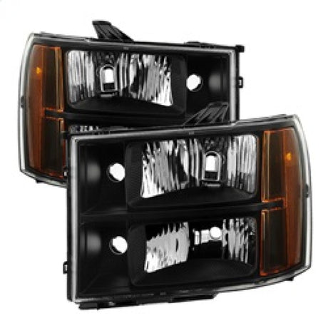 Xtune GMC Sierra 07-13 Crystal Headlights Black HD-JH-GSIE07-AM-BK 9034749