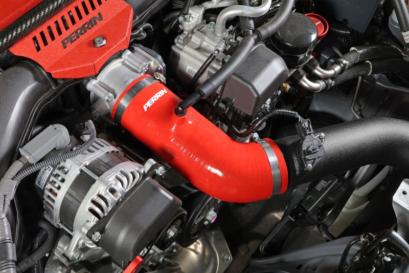 Perrin 22-23 Subaru BRZ/Toyota GR86 Silicone Inlet Hose (3in. ID / SS Wire) - Red PSP-INT-432RD