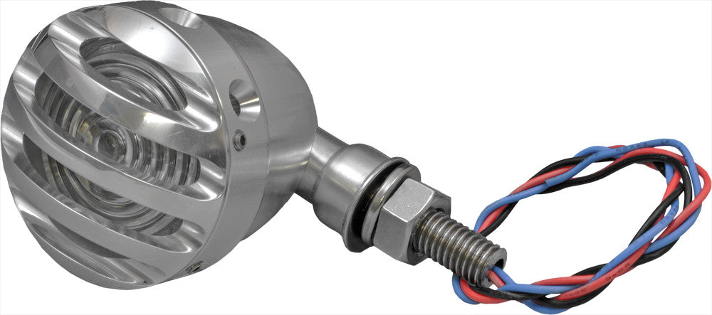 WEST-EAGLE Drilled Mini Finned Turn Signal Polished 5918-AL