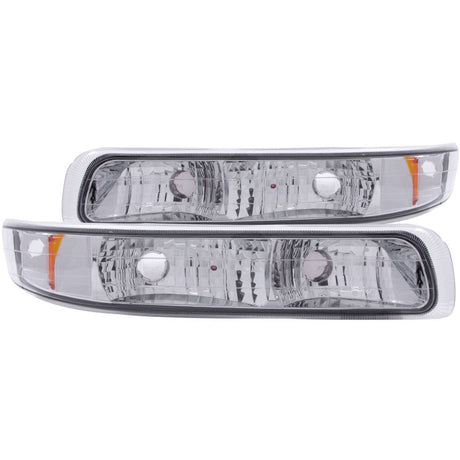 ANZO 1999-2002 Chevrolet Silverado 1500 Euro Parking Lights Chrome w/ Amber Reflector 511064