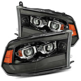 AlphaRex 09-18 Dodge Ram 1500HD PRO-Series Proj Headlights Plank Style Black w/Seq Signal/Smoked DRL 880593