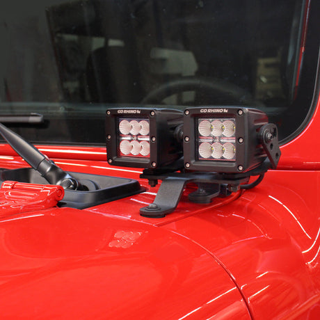 Go Rhino 18-20 Jeep Wrangler JL/JLU/Gladiator JT Light Mount - Two 3in Cubes 730230T