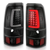 ANZO 1999-2002 Chevy Silverado 1500 LED Taillights Plank Style Black w/Clear Lens 311330