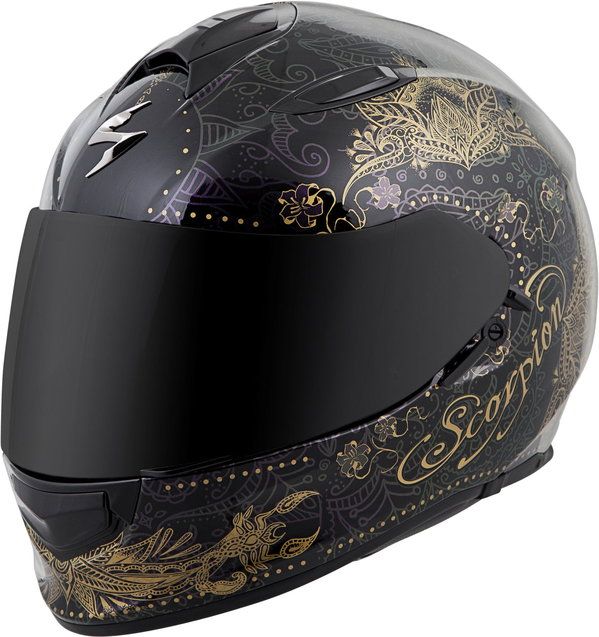 SCORPION EXO Exo-T510 Full-Face Helmet Azalea Black/Gold Sm T51-1303