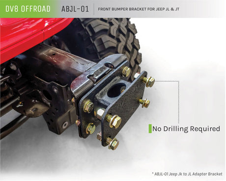 DV8 Offroad Jeep JK to Jeep JL Front Bumper Adapter Bracket ABJL-01