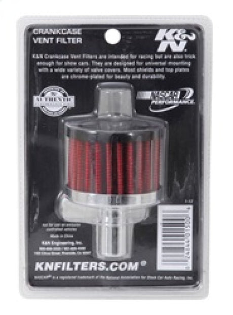 K&N Steel Base Crankcase Vent Filter .625in Vent OD x 2in OD x 1.5in Height 62-1020