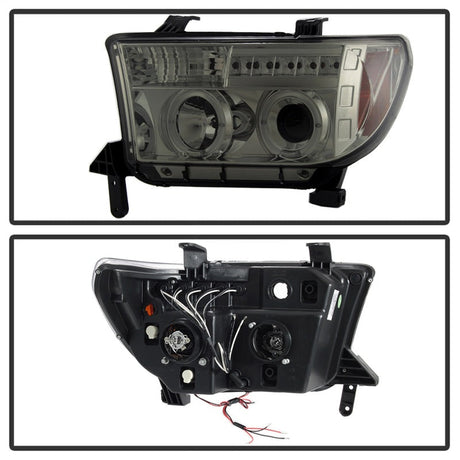 Spyder Toyota Tundra 07-13 Projector Headlights LED Halo LED Smke PRO-YD-TTU07-HL-SM 5012043