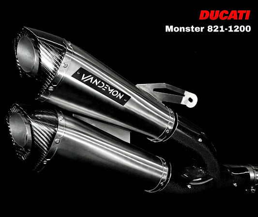 Vandemon Ducati Monster 821 & 1200-1200S Full Titanium Exhaust System 2014-20 DUC12MNSTRTIEXA