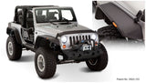 Bushwacker 07-18 Jeep Wrangler Flat Style Flares 4pc Fits 2-Door Sport Utility Only - Black 10919-07
