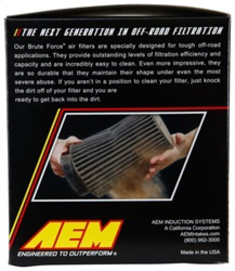AEM Dryflow Conical Air Filter 6in Base OD x 3.5in Flange ID x 5.25in Height 21-204BF