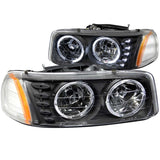 ANZO 1999-2006 Gmc Sierra 1500 Crystal Headlights w/ Halo and LED Black 111207