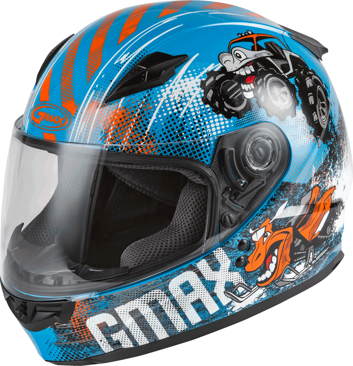 GMAX Youth Gm-49y Beasts Full-Face Helmet Blue/Orange/Grey Ym G1498041
