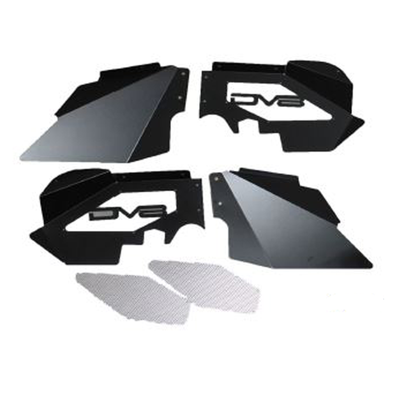 DV8 Offroad 07-18 Jeep Wrangler JK Front Aluminum Inner Fender - Black INFEND-01FB