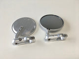 CRG Hindsight Folding 3 in. Round Bar-End Mirror Left - Silver HSLS-201-L