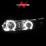 ANZO 2006-2011 Honda Civic Projector Headlights w/ Halo Chrome (CCFL) 121061
