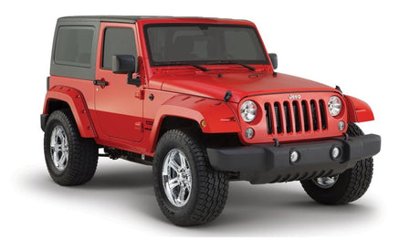 Bushwacker 07-18 Jeep Wrangler Pocket Style Flares 2pc Fits 2-Door Sport Utility Only - Black 10078-02