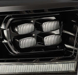 AlphaRex 09-18 Dodge Ram 2500HD LUXX LED Proj Headlights Plank Style Black w/Seq Signal/Smoked DRL 880520