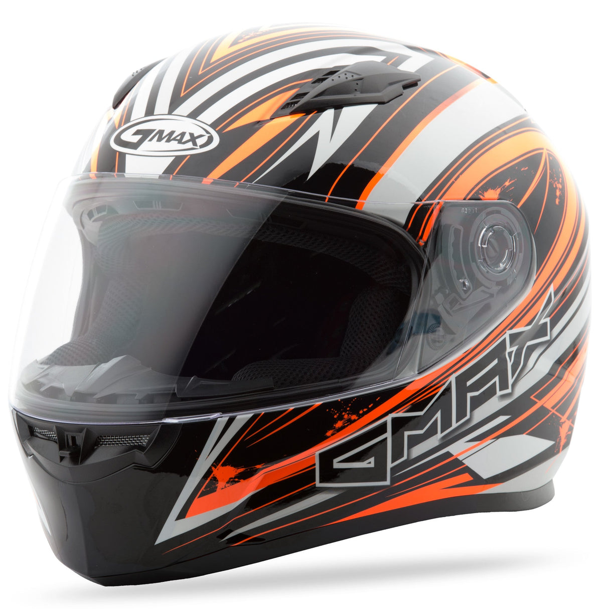 GMAX Ff-49 Full-Face Warp Helmet White/Hi-Vis Orange Lg G7491696 TC-26