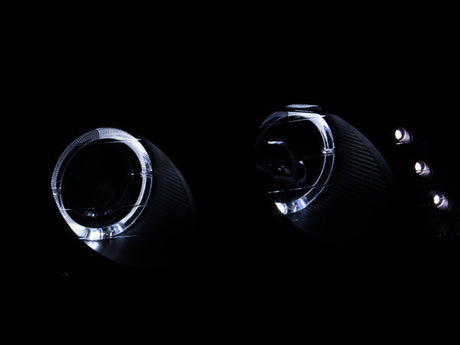 ANZO 1997-1999 Mitsubishi Eclipse Projector Headlights w/ Halo Black G2 121365