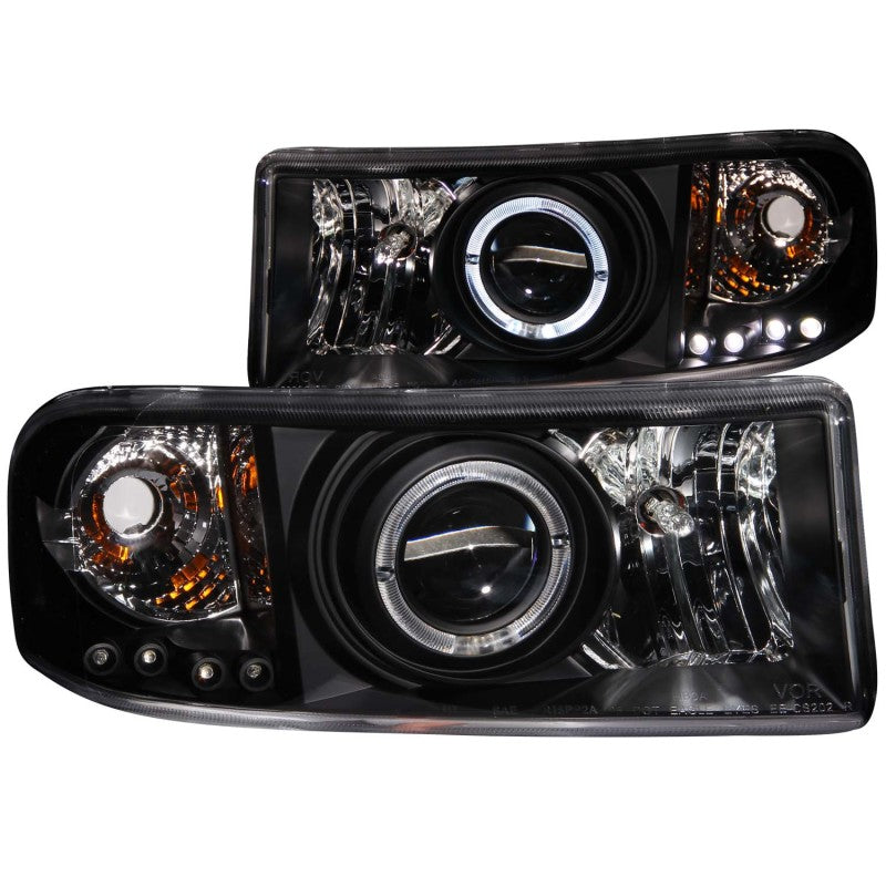 ANZO 1994-2001 Dodge Ram Projector Headlights w/ Halo Black 111196