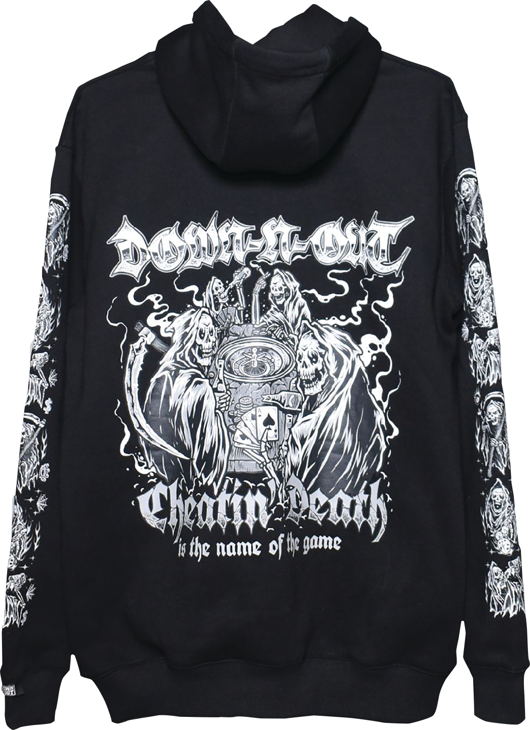 LETHAL THREAT Down-N-Out Cheating Death Hoodie - Black - Large DT10054L