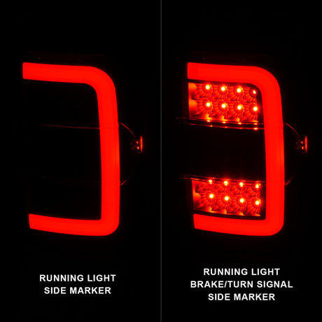 ANZO 2001-2011 Ford  Ranger LED Tail Lights w/ Light Bar Black Housing Clear Lens 311390