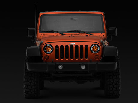 Raxiom 97-18 Jeep Wrangler TJ/JK Axial Spider LED Headlight w/ Amber DRL- Chrome Hsng (Clear Lens) J108047