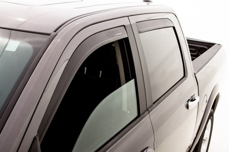 AVS 09-18 Dodge RAM 1500 Quad Cab Ventvisor & Aeroskin Deflector Combo Kit - Matte Black 56003004