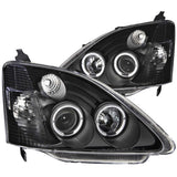 ANZO 2002-2004 Honda Civic Projector Headlights w/ Halo Black 121057