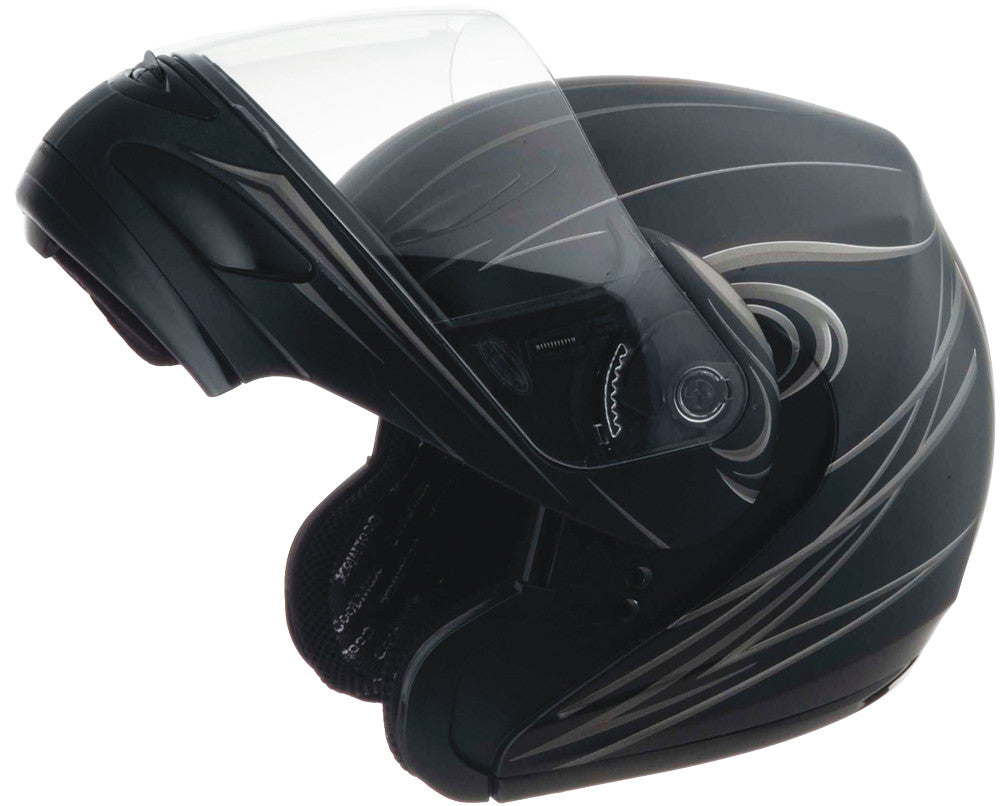 GMAX Gm-44 Full Face Derk Helmet Matte Black/Silver M G144395 F.TC-12