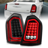 ANZO 11-14 Chrysler 300 LED Taillights Black w/ Sequential 321343