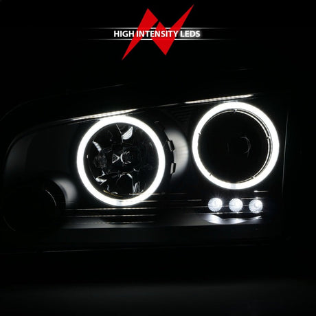 ANZO 2006-2010 Dodge Charger Projector Headlights w/ Halo Chrome (CCFL) 121218