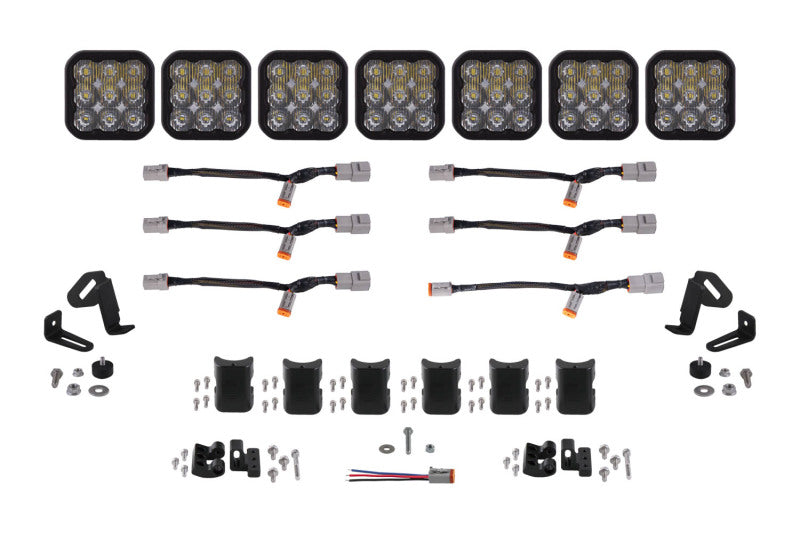 Diode Dynamics SS5 Pro Universal CrossLink 7-Pod Lightbar - White Driving DD7258