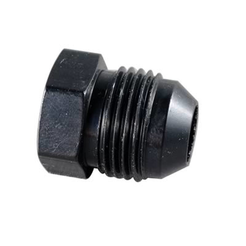 Fragola -6AN Aluminum Flare Plug - Black 480606-BL