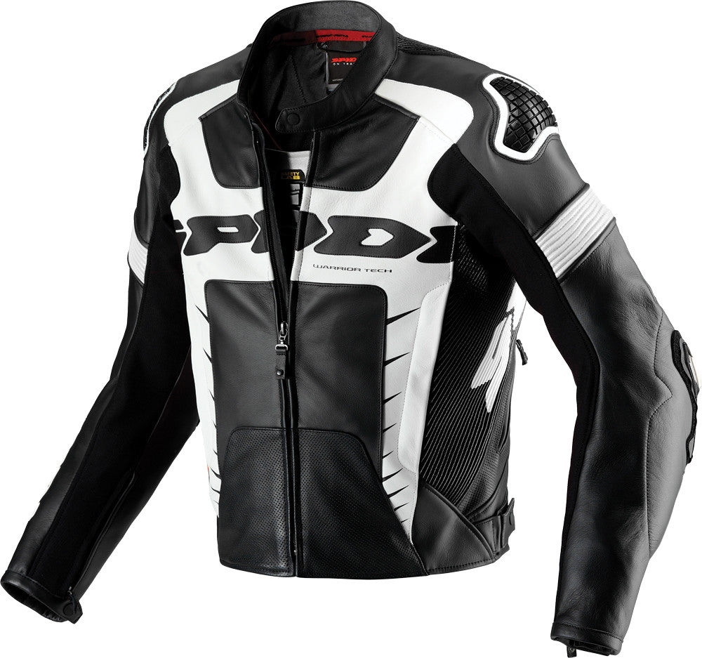 SPIDI Warrior Pro Leather Jacket Black/White E48/Us38 P144-011-48
