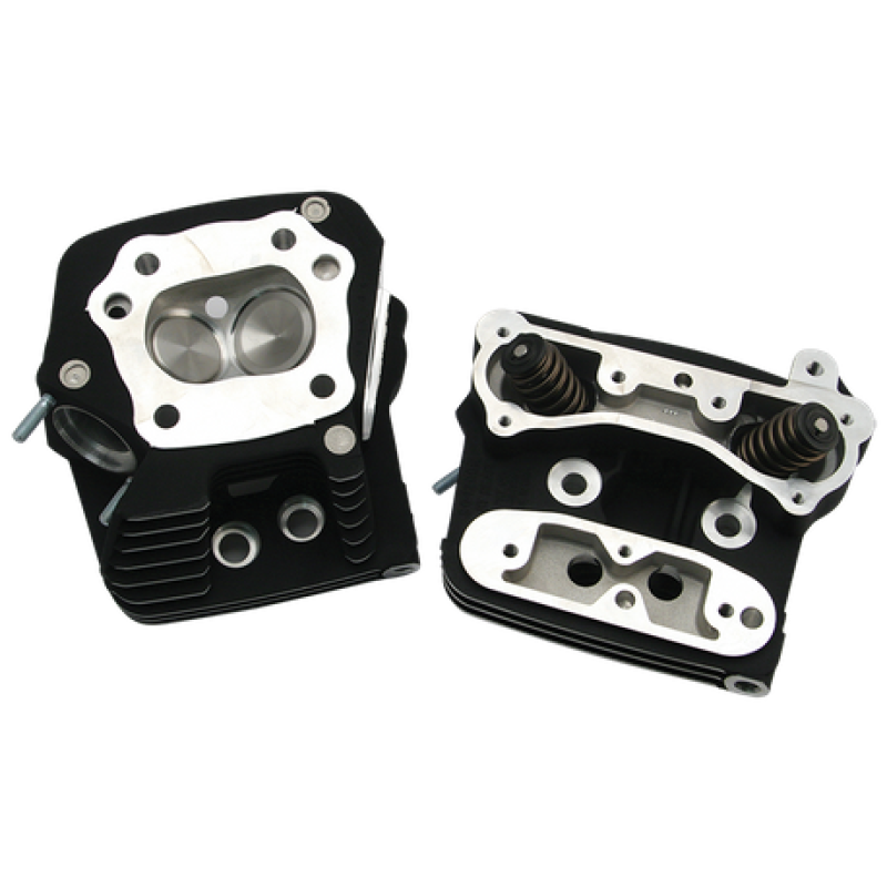S&S Cycle 84-99 Performance Replacement Low Compression 76cc Cylinder Heads - Wrinkle Black 106-6064