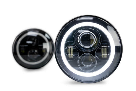 DV8 Offroad 07-18 Jeep Wrangler JK LED Projector Headlights w/ Angel Eyes HL7JK-02