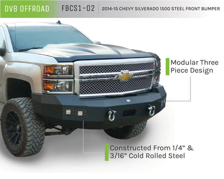 DV8 Offroad 14-18 Chevrolet Silverado 1500 Front Bumper FBCS1-02